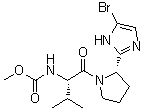 N-[(1S)-1-[[(2S)-2-(5-Bromo-1H-imidazol-2-yl)-1-pyrrolidinyl]carbonyl]-2-methylpropyl]carbamic acid methyl ester molecular structure (CAS 1292836-05-5)