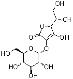 结构式 CAS# 129499-78-1, 2-O-alpha-D-吡喃葡萄糖基-L-抗坏血酸