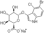 structure of CAS# 129541-41-9, 5-Bromo-4-chloro-3-indolyl-beta-D-glucuronide sodium salt;X-beta-D-glucuronide sodium salt