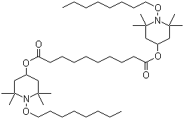 structure of CAS# 129757-67-1, Bis-(1-octyloxy-2,2,6,6-tetramethyl-4-piperidinyl) sebacate;HALS HS-112; Light Stabilizer-123