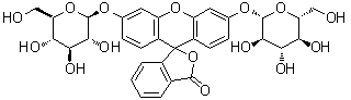 3',6'-二(beta-D-吡喃葡萄糖基氧基)螺[异苯并呋喃-1(3H),9'-[9H]氧杂蒽]-3-酮分子结构 (CAS 129787-66-2)