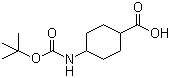 structure of CAS# 130309-46-5, 4-(Boc-amino)cyclohexanecarboxylic acid;4-(tert-Butoxycarbonylamino)cyclohexanecarboxylic acid