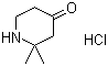 结构式 CAS# 1303968-37-7, 2,2-二甲基哌啶-4-酮盐酸盐