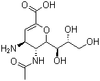 structure of CAS# 130525-62-1, Zanamivir intermediates A;5-(Acetylamino)-4-amino-2,6-anhydro-3,4,5-trideoxy-D-glycero-D-galactonon-2-enonic acid; 4-AM-DANA