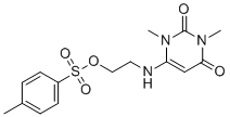 structure of CAS# 130634-04-7, 2-[(1,3-Dimethyl-2,6-dioxopyrimidin-4-yl)amino]ethyl 4-methylbenzenesulfonate