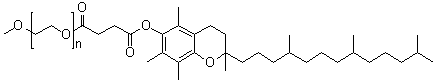 alpha-[4-[[3,4-Dihydro-2,5,7,8-tetramethyl-2-(4,8,12-trimethyltridecyl)-2H-1-benzopyran-6-yl]oxy]-1,4-dioxobutyl]-omega-methoxy-poly(oxy-1,2-ethanediyl) molecular structure (CAS 1309573-60-1)
