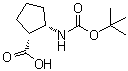 (1R,2S)-2-[(tert-Butoxycarbonyl)amino]cyclopentanecarboxylic acid molecular structure (CAS 130981-12-3)