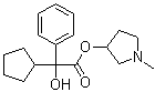 structure of CAS# 13118-11-1, N-Methyl-3-pyrrolidinyl cyclopentylmandelate