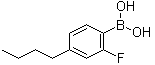 (4-丁基-2-氟苯基)硼酸分子结构 (CAS 1312574-01-8)