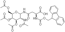 Fmoc-Asn(Ac3AcNH-beta-Glc)-OH molecular structure (CAS 131287-39-3)