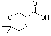 结构式 CAS# 1313479-60-5, (3R)-6,6-二甲基-3-吗啉羧酸