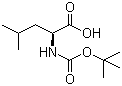 结构式 CAS# 13139-15-6, Boc-L-亮氨酸; N-叔丁氧羰基-L-亮氨酸