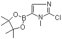 structure of CAS# 1315281-29-8, 2-Chloro-1-methylimidazole-5-boronic acid pinacol ester;2-Chloro-1-methyl-5-(4,4,5,5-tetramethyl-1,3,2-dioxaborolan-2-yl)-1H-imidazole