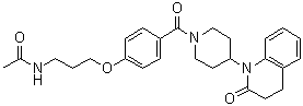 N-[3-[4-[[4-(3,4-Dihydro-2-oxo-1(2H)-quinolinyl)-1-piperidinyl]carbonyl]phenoxy]propyl]acetamide molecular structure (CAS 131631-89-5)