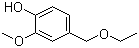 结构式 CAS# 13184-86-6, 香草醇乙醚; 4-(乙氧基甲基)-2-甲氧基苯酚