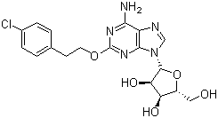 2-[2-(4-氯苯基)乙氧基]腺苷分子结构 (CAS 131865-88-8)