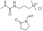 结构式 CAS# 131954-48-8, 聚季铵盐-28; N,N,N-三甲基-3-((2-甲基-1-氧代-2-丙烯基)氨基)-1-丙基氯化铵与 1-乙烯基-2-吡咯烷酮的聚合物