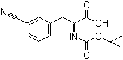 structure of CAS# 131980-30-8, Boc-L-3-cyanophenylalanine;(S)-2-(tert-Butoxycarbonylamino)-3-(3-cyanophenyl)propanoic acid