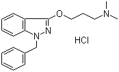 结构式 CAS# 132-69-4, 盐酸苄达明; 1-苄基-3-(3-[二甲基氨基]丙氧基)-1H-吲唑盐酸盐