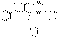 Methyl 2,3-bis-O-(phenylmethyl)-4,6-O-(phenylmethylene)-alpha-D-glucopyranoside molecular structure (CAS 13225-19-9)