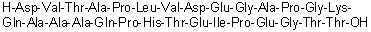 L-alpha-Aspartyl-L-valyl-L-threonyl-L-alanyl-L-prolyl-L-leucyl-L-valyl-L-alpha-aspartyl-L-alpha-glutamylglycyl-L-alanyl-L-prolylglycyl-L-lysyl-L-glutaminyl-L-alanyl-L-alanyl-L-alanyl-L-glutaminyl-L-prolyl-L-histidyl-L-threonyl-L-alpha-glutamyl-L-isoleucyl-L-prolyl-L-alpha-glutamylglycyl-L-threonyl-L-threonine molecular structure (CAS 1322695-34-0)