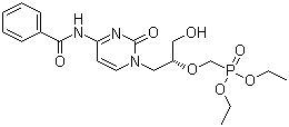 结构式 CAS# 132336-36-8, P-[[(1S)-2-[4-(苯甲酰氨基)-2-氧代-1(2H)-嘧啶基]-1-(羟甲基)乙氧基]甲基]膦酸二乙酯