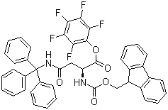 N-芴甲氧羰基-N'-三苯甲基-L-天门冬酰胺五氟苯酯分子结构 (CAS 132388-64-8)
