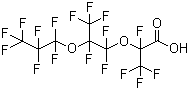 structure of CAS# 13252-14-7, Perfluoro-2,5-dimethyl-3,6-dioxanonanoic acid;2,3,3,3-Tetrafluoro-2-[1,1,2,3,3,3-hexafluoro-2-(heptafluoropropoxy)propoxy]propionic acid