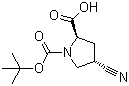 (2R-trans)-4-Cyano-1,2-pyrrolidinedicarboxylic acid 1-(tert-butyl) ester molecular structure (CAS 132622-80-1)