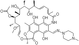Rifampicin molecular structure (CAS 13292-46-1)