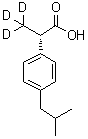 (2S)-3,3,3-三氘-2-[4-(2-甲基丙基)苯基]丙酸分子结构 (CAS 1329643-44-8)