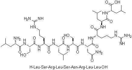 L-Leucyl-L-seryl-L-arginyl-L-leucyl-L-seryl-L-asparaginyl-L-arginyl-L-leucyl-L-leucine molecular structure (CAS 1330060-94-0)