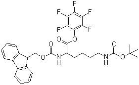 N'-(tert-Butoxycarbonyl)-N-(9-fluorenylmethyloxycarbonyl)-D-lysine pentafluorophenyl ester molecular structure (CAS 133083-36-0)