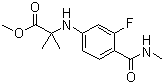 structure of CAS# 1332524-01-2, N-[3-Fluoro-4-[(methylamino)carbonyl]phenyl]-2-methylalanine methyl ester