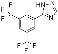 结构式 CAS# 1333154-10-1, 5-[3,5-二(三氟甲基)苯基]-1H-1,2,4-三唑