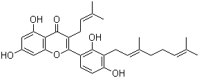 3'-Geranyl-3-prenyl-2',4',5,7-tetrahydroxyflavone molecular structure (CAS 1334309-44-2)