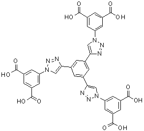 5,5',5''-[1,3,5-Benzenetriyltris(1H-1,2,3-triazole-4,1-diyl)]tris-1,3-benzenedicarboxylic acid molecular structure (CAS 1334547-47-5)