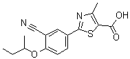 structure of CAS# 1335202-59-9, 2-[3-Cyano-4-(1-methylpropoxy)phenyl]-4-methyl-5-thiazolecarboxylic acid