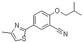 结构式 CAS# 1335202-60-2, 2-异丁氧基-5-(4-甲基噻唑-2-基)苯甲腈