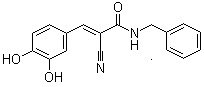 structure of CAS# 133550-30-8, Tyrphostin AG 490;AG 490; (2E)-2-Cyano-3-(3,4-dihydroxyphenyl)-N-(phenylmethyl)-2-propenamide