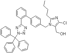 structure of CAS# 133909-99-6, Trityl losartan;2-Butyl-4-chloro-1-[2'(2-trityl-2H-tetrazol-5-yl)biphenyl-4-ylmethyl]-1H-imidazol-5-ylmethanol