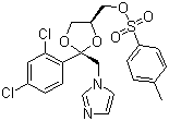 cis-[2-(2,4-Dichlorophenyl)-2-(1H-imidazol-1-ylmethyl)-1,3-dioxolan-4-yl]methyl-4-methylbenzenesulphonate molecular structure (CAS 134071-44-6)