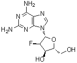 structure of CAS# 134444-47-6, 2-Amino-2'-deoxy-2'-fluoroadenosine;2,6-Diamino-9-(2-deoxy-2-fluoro-beta-D-ribofuranosyl)-9H-purine