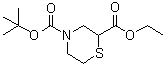Ethyl N-tert-butoxycarbonyl-2-thiomorpholinecarboxylate molecular structure (CAS 1346597-50-9)