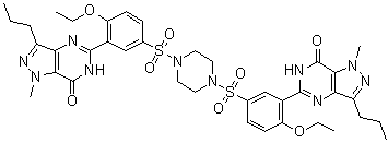 5,5'-[1,4-Piperazinediylbis[sulfonyl(6-ethoxy-3,1-phenylene)]]bis[1,6-dihydro-1-methyl-3-propyl-7H-pyrazolo[4,3-d]pyrimidin-7-one] molecular structure (CAS 1346602-67-2)