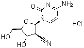 4-氨基-1-(2-氰基-2-脱氧-beta-D-呋喃阿拉伯糖基)-2(1H)-嘧啶酮单盐酸盐分子结构 (CAS 134665-72-8)