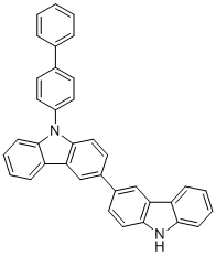 9-[1,1'-biphenyl]-4-yl-3,3'-bi-9H-carbazole molecular structure (CAS 1346669-48-4)