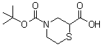4-(tert-Butoxycarbonyl)thiomorpholine-2-carboxylic acid molecular structure (CAS 134676-67-8)