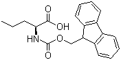 structure of CAS# 135112-28-6, Fmoc-L-Norvaline;Fmoc-Nva-OH; N-(9-Fluorenylmethyloxycarbonyl)-L-Norvaline; (S)-2-(((9H-Fluoren-9-yl)methoxy)carbonylamino)pentanoic acid