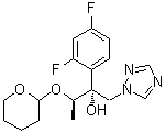 (alphaR)-alpha-(2,4-Difluorophenyl)-alpha-[(1R)-1-[(tetrahydro-2H-pyran-2-yl)oxy]ethyl]-1H-1,2,4-triazole-1-ethanol molecular structure (CAS 135133-23-2)